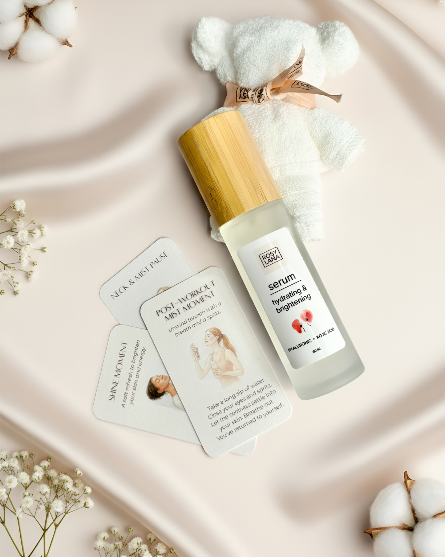 Rosy Lana Radiance Infusion Ritual | Brightening Hyaluronic Serum & Face Towels
