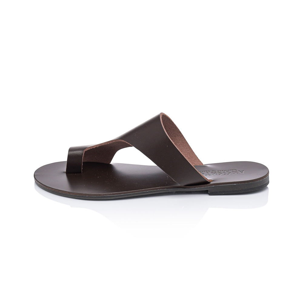 Ancientoo Celaeno Toe Ring Sandal | Greek Leather Flat Sandal