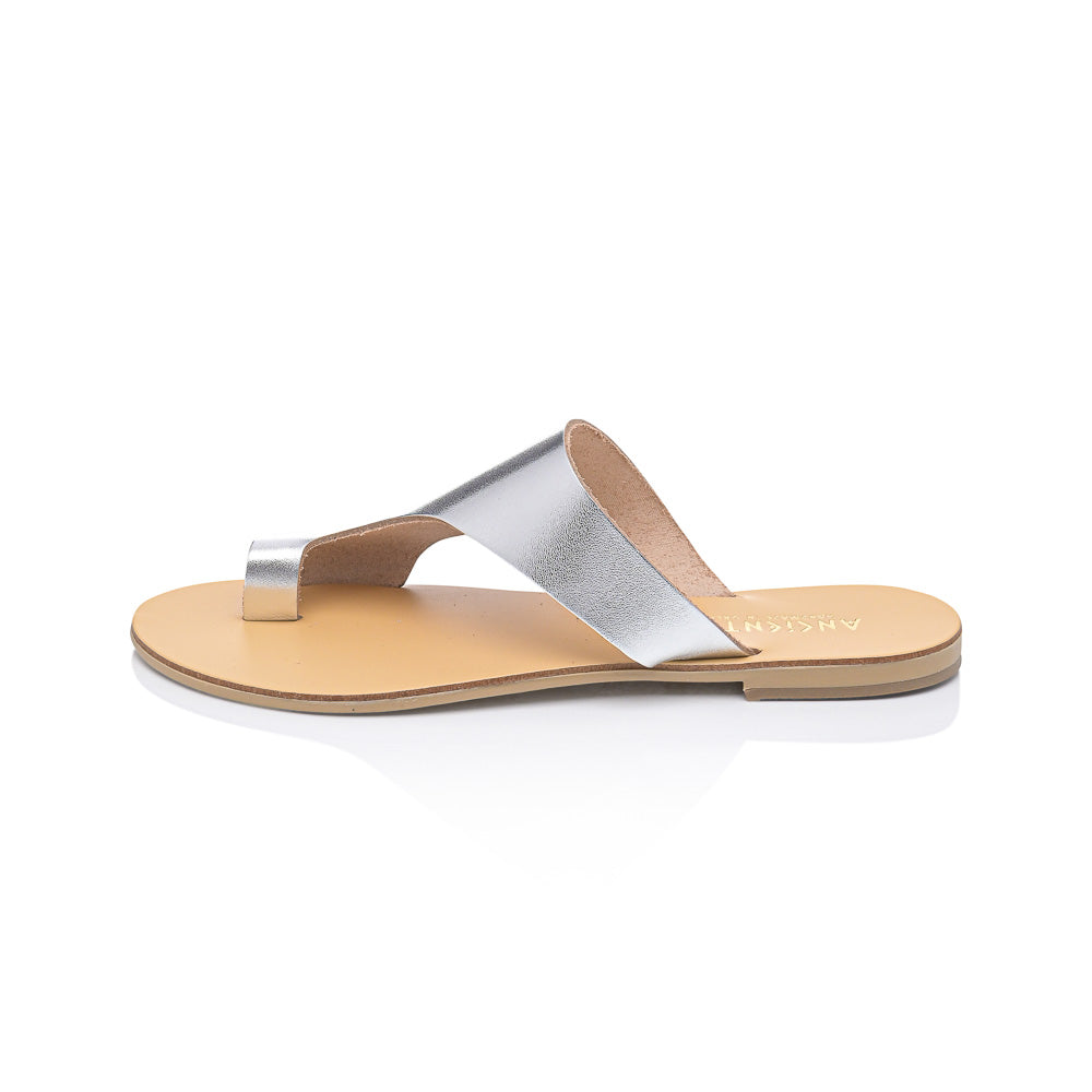 Ancientoo Celaeno Toe Ring Sandal | Greek Leather Flat Sandal