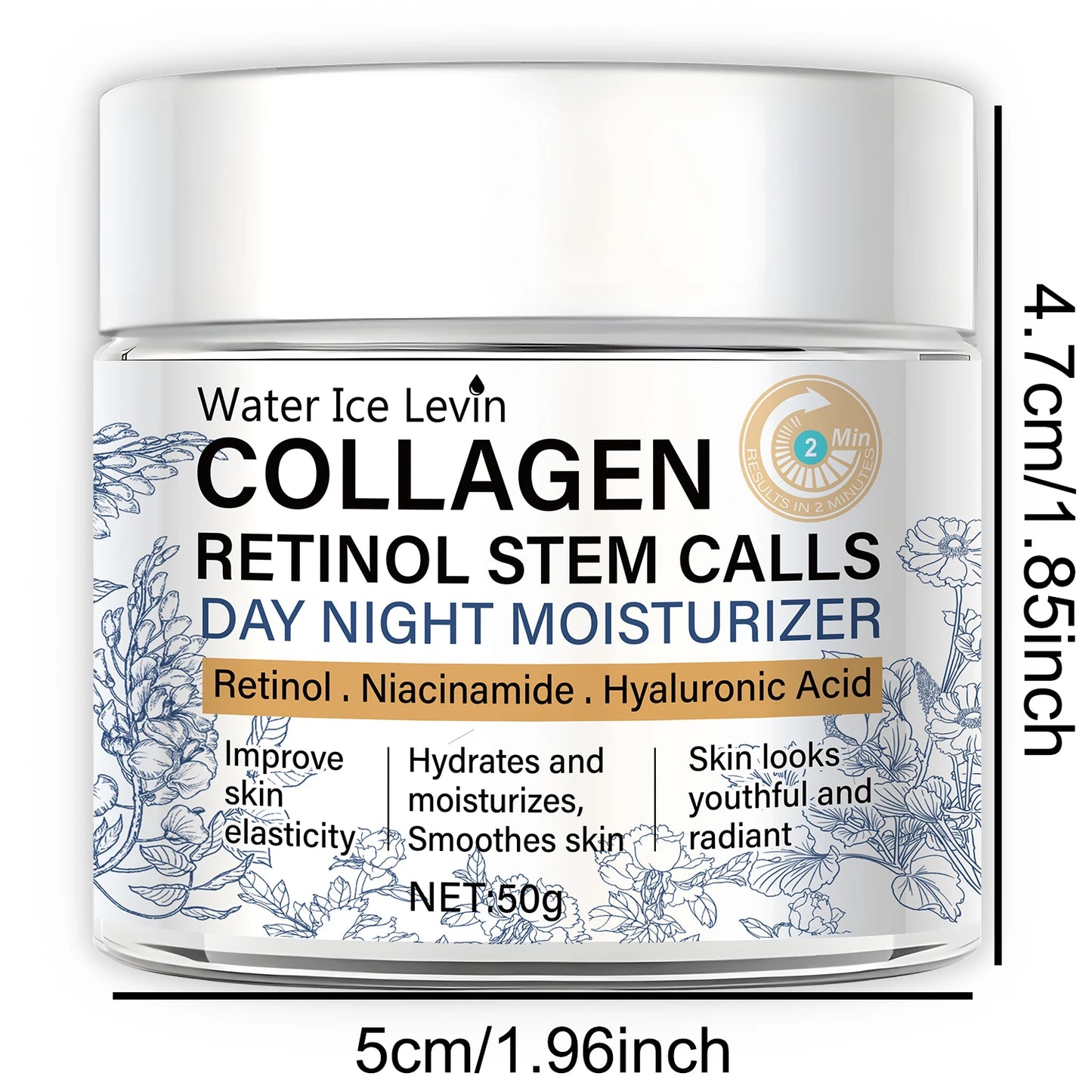 Water Ice Levin Collagen & Retinol Day & Night Moisturizing Cream – Niacinamide & Hyaluronic Acid 50g