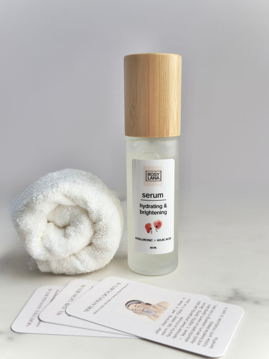 Rosy Lana Radiance Infusion Ritual | Brightening Hyaluronic Serum & Face Towels
