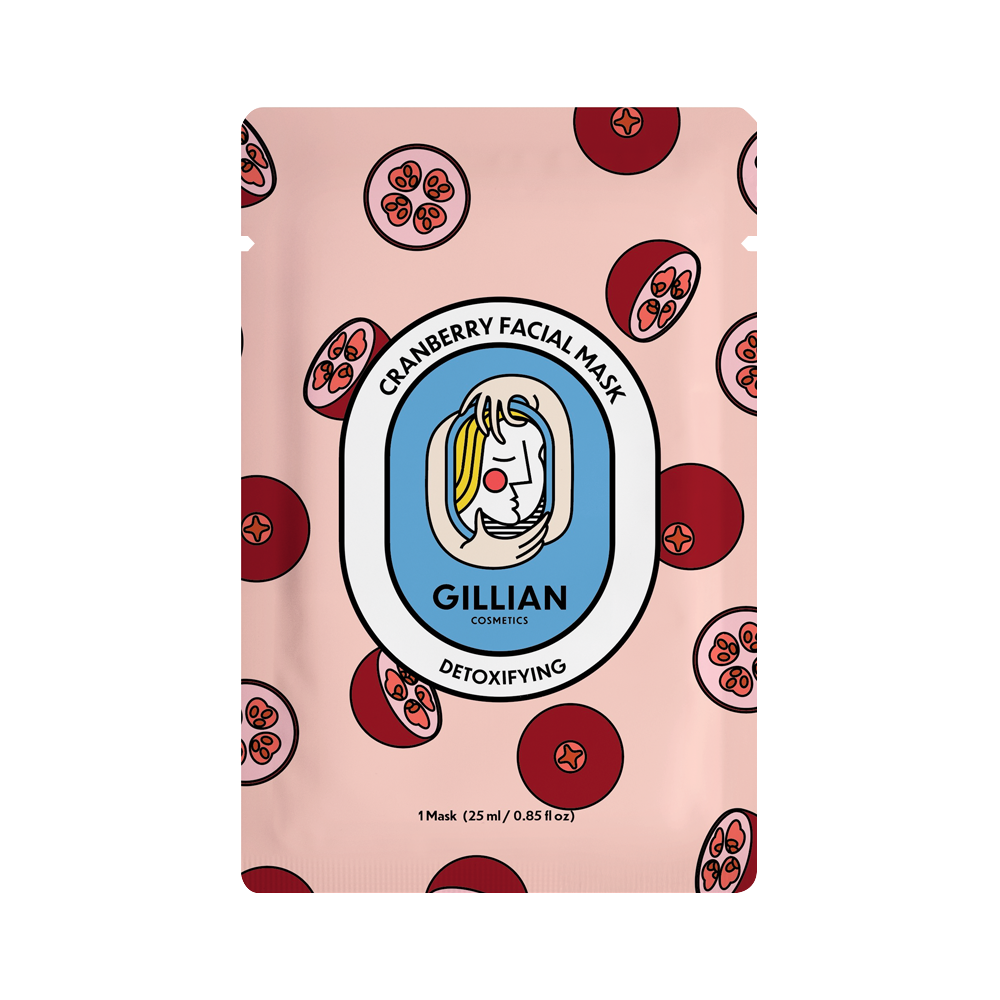 Gillian Cosmetics Cranberry (Detoxifying) Sheet Mask-0