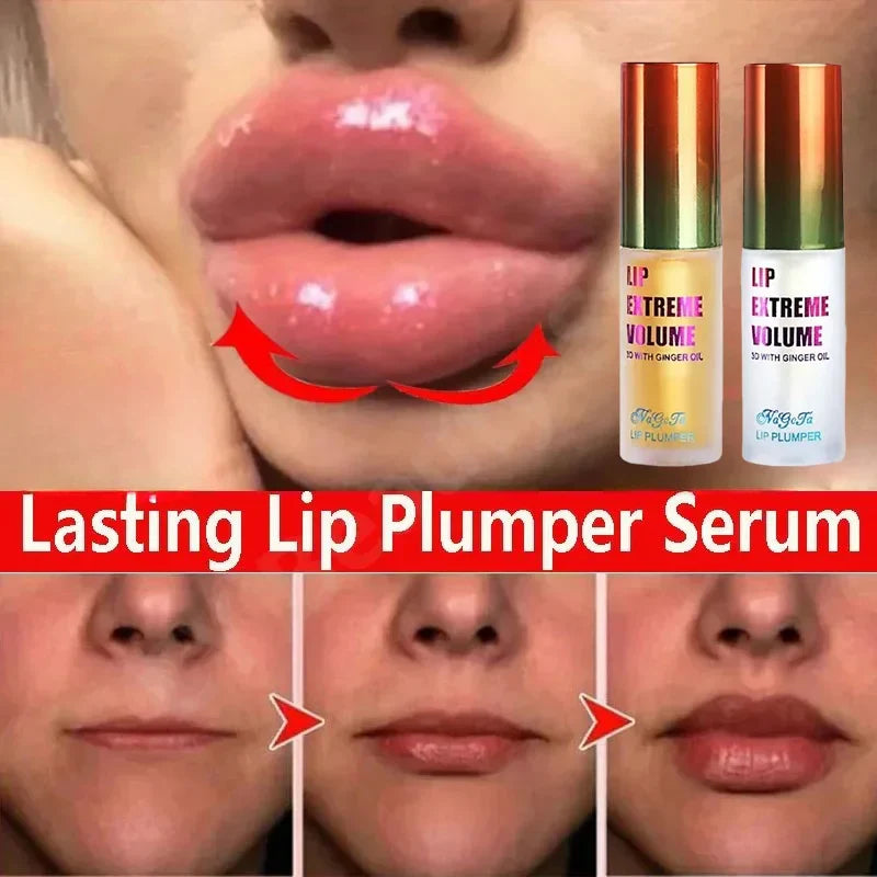 Ginger & Mint Lip Plumper Oil Serum | Instant Volume & Long-Lasting Hydration
