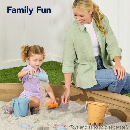Octagonal Kids Sandbox with Cover & Liner – Natural Hemlock Wood | 78"