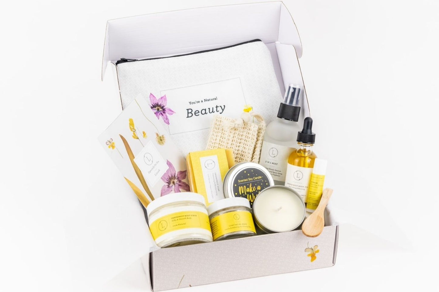 Lizush Sunshine in a Box – Natural Citrus Spa Gift Set | 10-Piece | Birthday, Thank You & Holiday Gift
