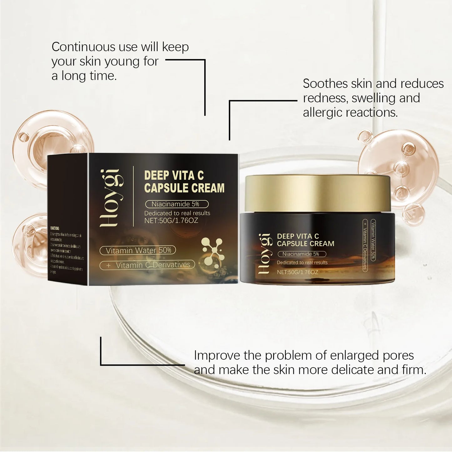 Hoygi Niacinamide & Vitamin C Dark Spot Cream – Brightening, Pore-Minimizing & Anti-Aging Moisturizer 50g